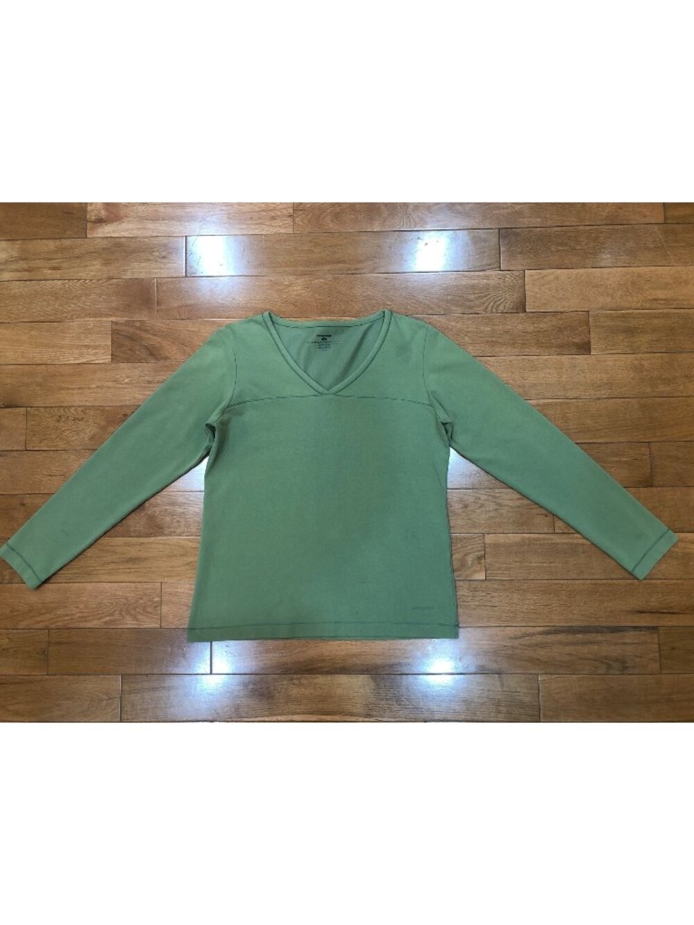 Patagonia Vitaliti Vee Long Sleeve Shirt Women's M Green Organic Cotton Stretch - Picture 1 of 9